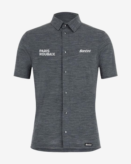 Camisa Santini Paris-Roubaix Enfer Du Nord manga corta gris