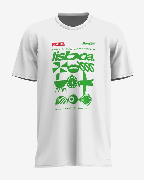 Camiseta La Vuelta 2024 Etapa 1 Lisboa manga corta blanco verde