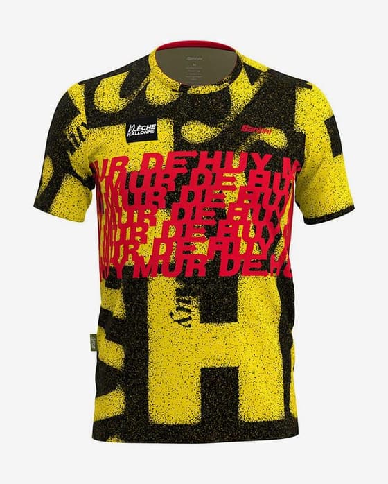 Camiseta Santini La Fléche Wallone manga corta negro amarillo
