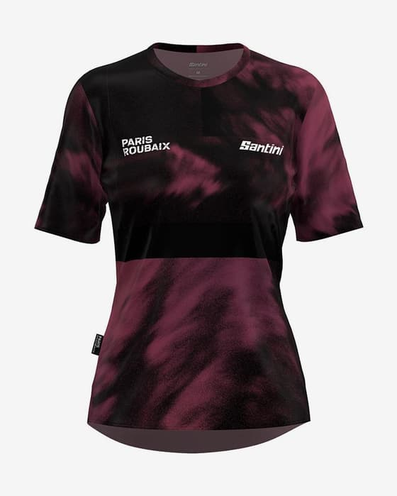 Camiseta Santini Paris-Roubaix Enfer Du Nord manga corta lila negro mujer