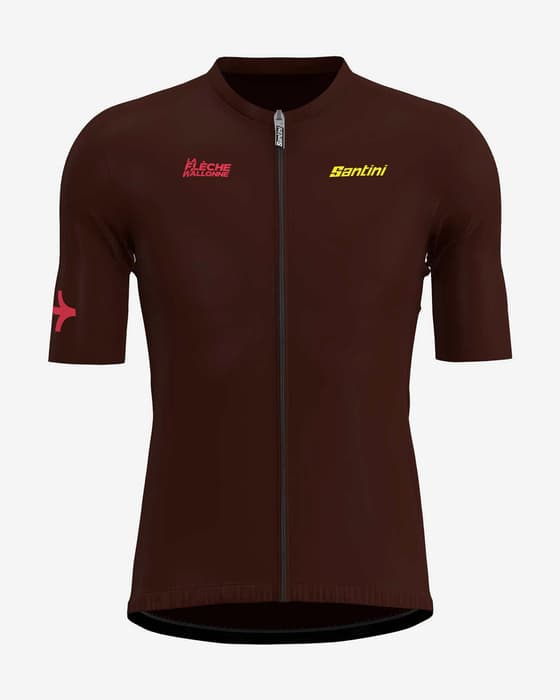 Maillot Santini La Flèche Wallonne 2024 manga corta rojo oscuro - Corte Classic
