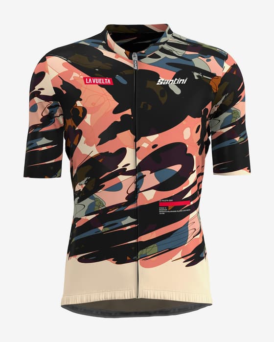 Maillot La Vuelta 2024 Étape 15 Cuitu Negru manche courte multicolore - Coupe Classic