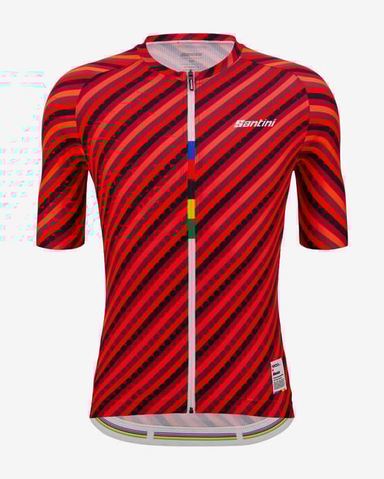 Maillot Santini x UCI Imola 1968 manga corta rojo negro - Corte Classic
