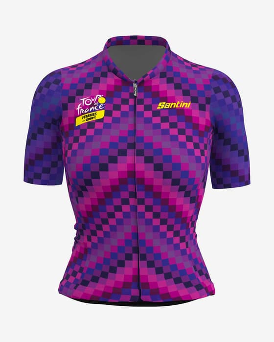 Maillot Tour de France 2023 Étape 7 manche courte bleu lilas femme - Coupe Classic