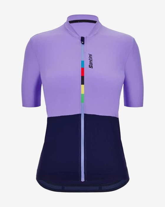 Maillot Santini x UCI Riga manche courte lilas femme - Coupe Slim