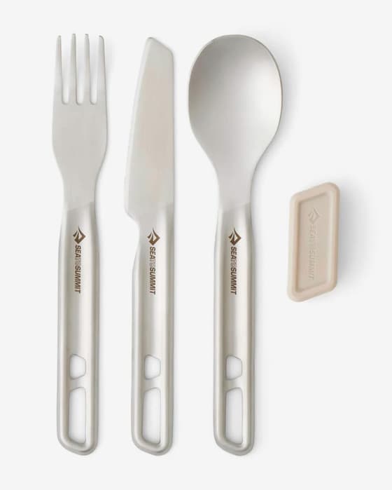 Conjunto de talheres Sea to Summit Detour Stainless Steel branco bege