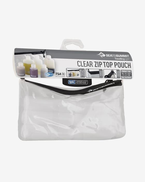 Set de bolsa + 6 garrafas à prova de fugas para líquidos Sea to Summit Clear Ziptop Pouch