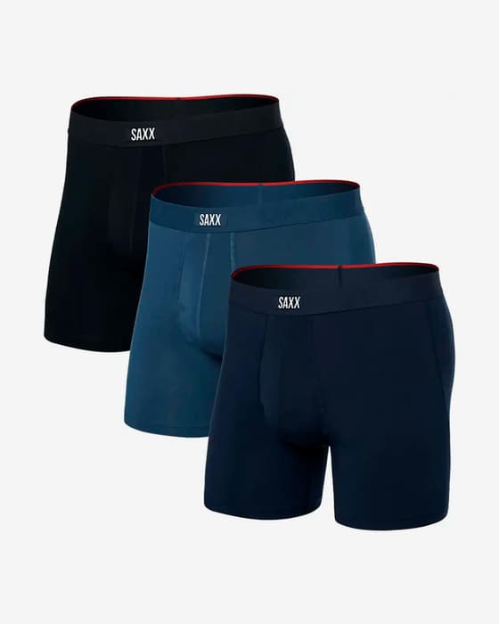 Bóxer SAXX Vibe XTRA Brief Fly azul negro (3 unidades)