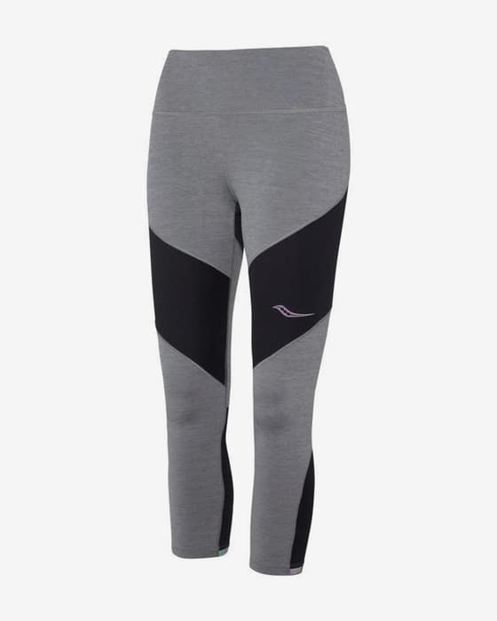 Malla larga Saucony Time Trial gris oscuro mujer