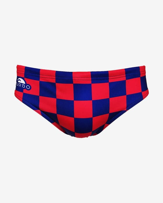 Maillot de bain de waterpolo Turbo Squares bleu rouge