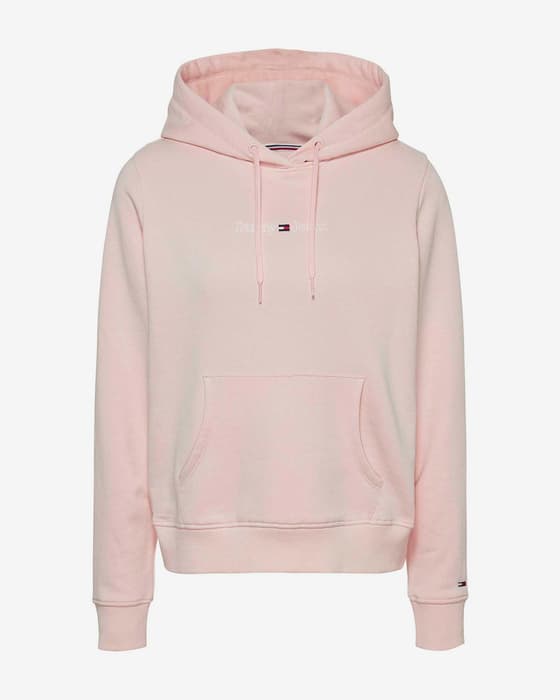 Sudadera con capucha Tommy Jeans Regular Logo rosa mujer