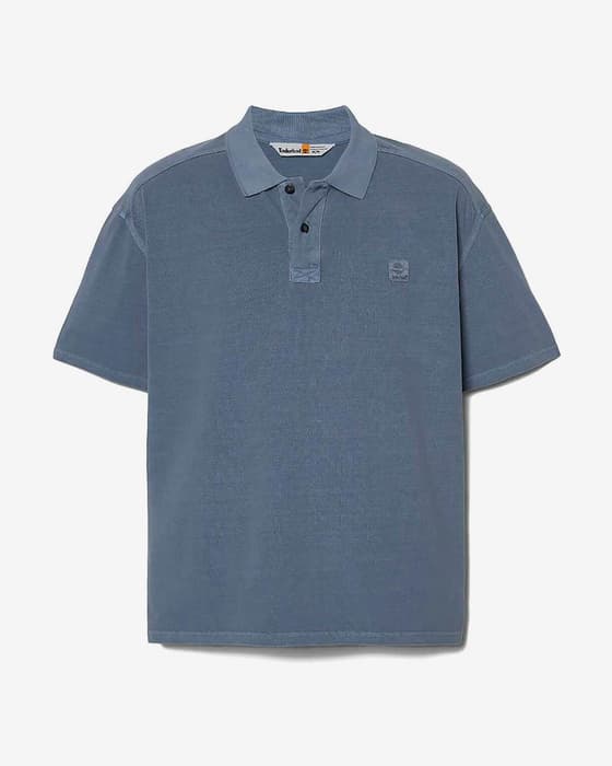 Polo Timberland Merrymack River Garment Dye manga corta azul oscuro