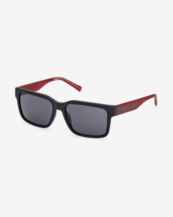 Gafas Timberland TB00012 rojo oscuro negro lentes ahumadas junior