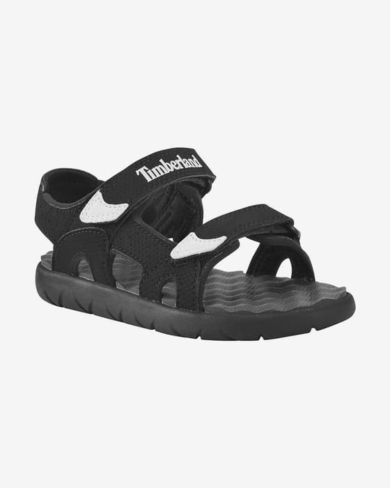 Timberland Perkins Row 2-Strap Kinder Sandalen schwarz/weiß