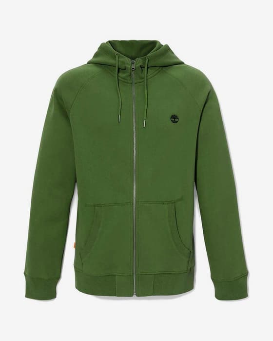 Sudadera con capucha Timberland Exeter River Basic Brushed Back Full Zip verde
