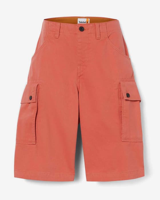 Pantalón corto Timberland Brookline Twill Cargo rojo rosáceo