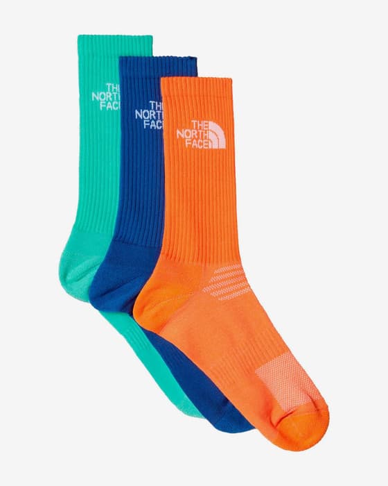 The North Face Multisport Cush Crew Socken orange/blau/grün (3er-Pack)