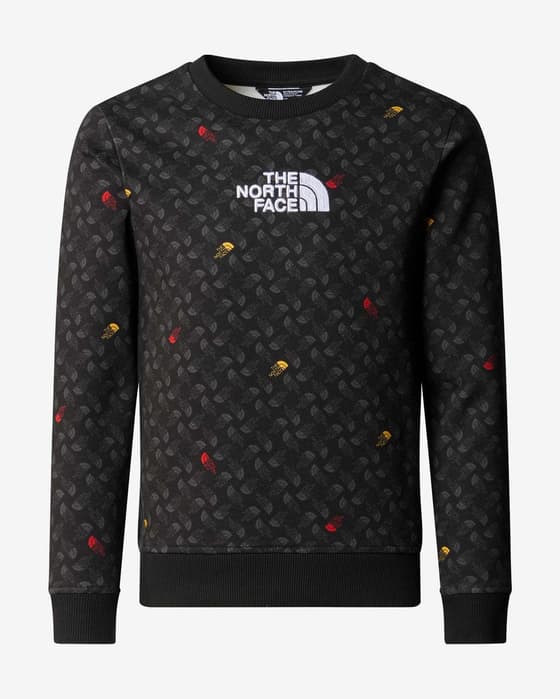 Sudadera The North Face Drew Peak Light Print negro puro logo blanco niño