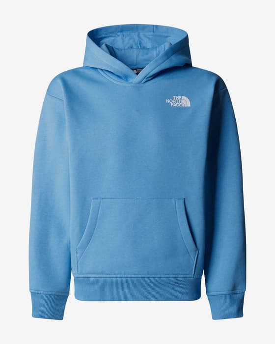 Hoodie The North Face Vertical Graphic Light Blue White Girls