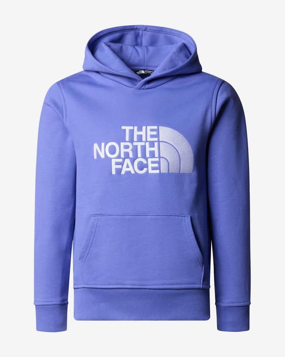 Sudadera con capucha The North Face Drew Peak violeta logo blanco niño