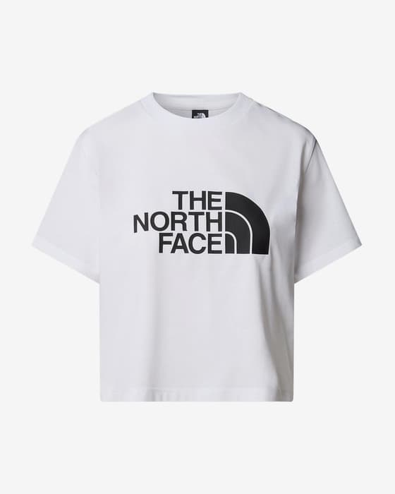 Camiseta The North Face Easy Relaxed Cropped manga corta blanco logo negro mujer