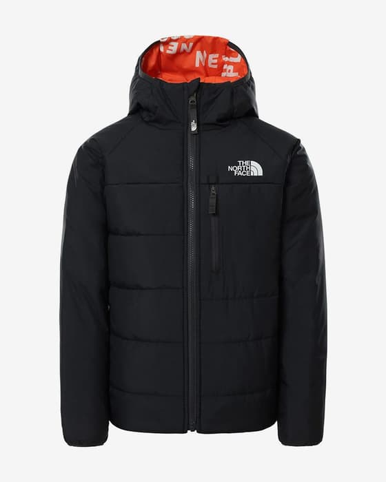 Chaqueta The North Face Printed Reversible Perrito negro naranja infantil
