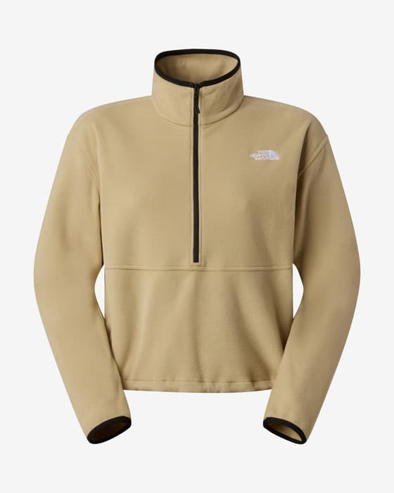 Forro polar The North Face Glacier Fleece Half Zip Short beige amarillo mujer