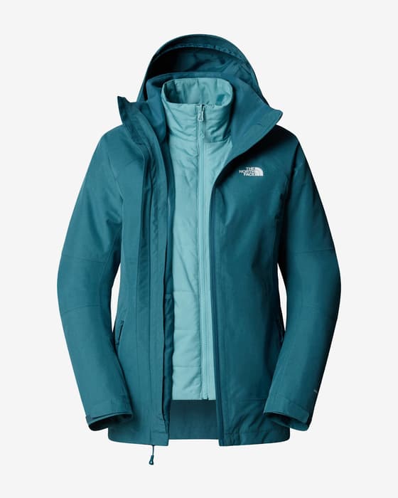 Chaqueta con capucha The North Face Inlux Triclimate azul verdoso mujer