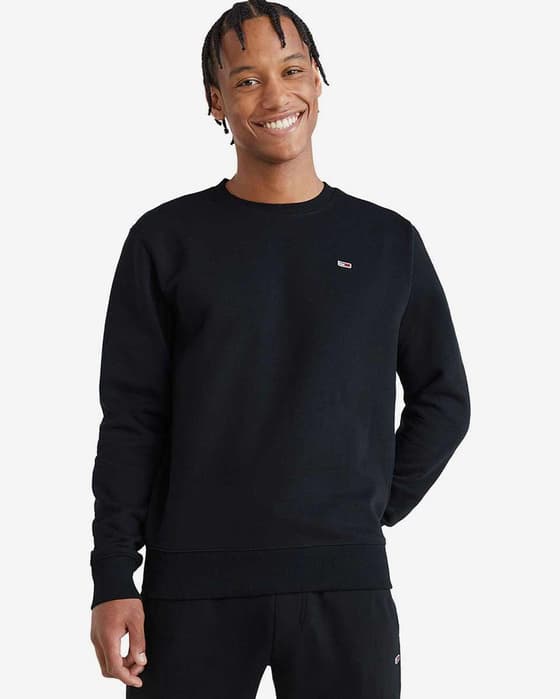 Sudadera Tommy Jeans Regular Fleece negro