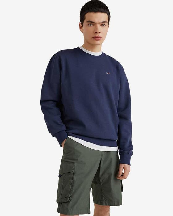 Sudadera Tommy Jeans Regular Fleece azul marino