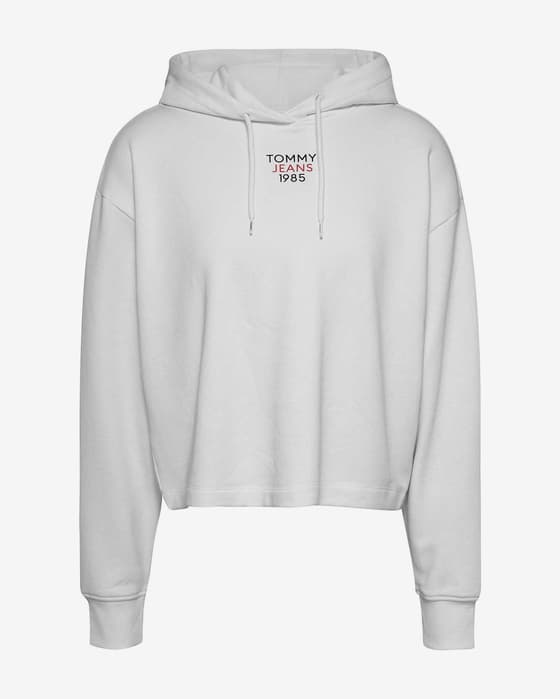 Sudadera con capucha Tommy Jeans Essential Logo blanco puro azul rojo mujer