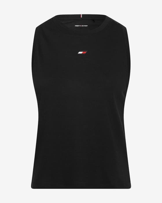 Camiseta Tommy Hilfiger Racer sin mangas negro mujer
