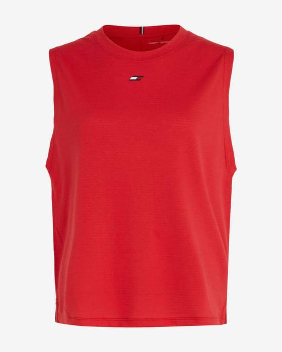 Camiseta Tommy Hilfiger Essentials Regular C-Neck sin mangas rojo intenso mujer
