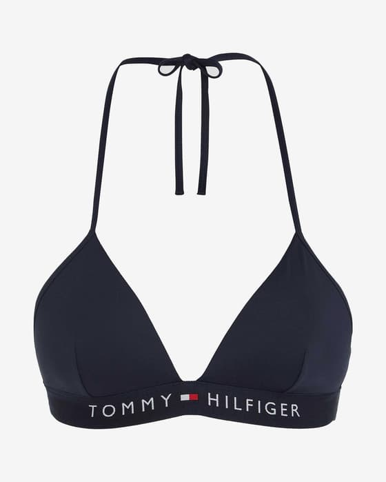 Tommy Hilfiger Original Logo Bikini Top Navy Blue White Women