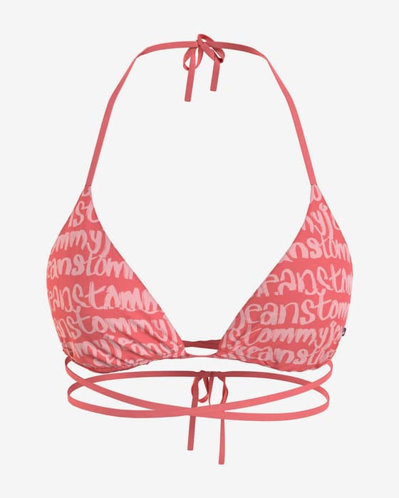 Tommy Hilfiger Logo Name Bikini Top Pink Women