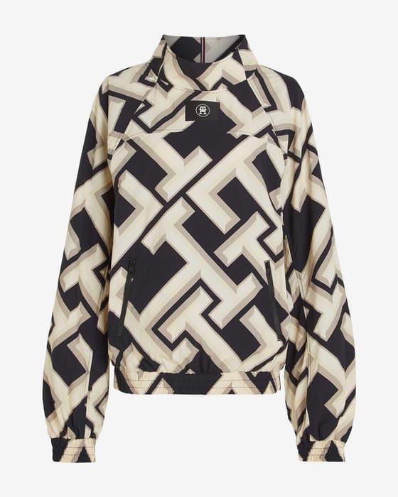 Sudadera Tommy Hilfiger Big Monogram Pop blanco crema gris azul marino mujer