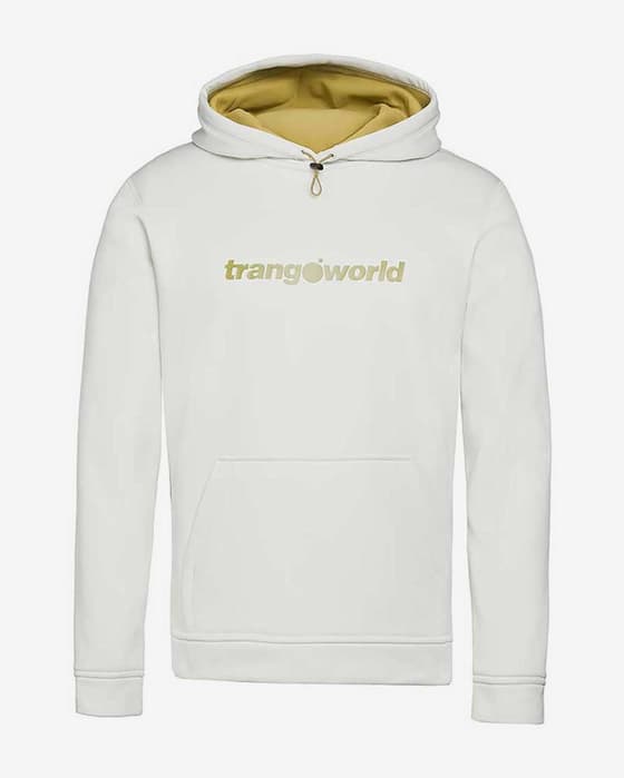 Sudadera Trangoworld Login blanco logo amarillo pistacho