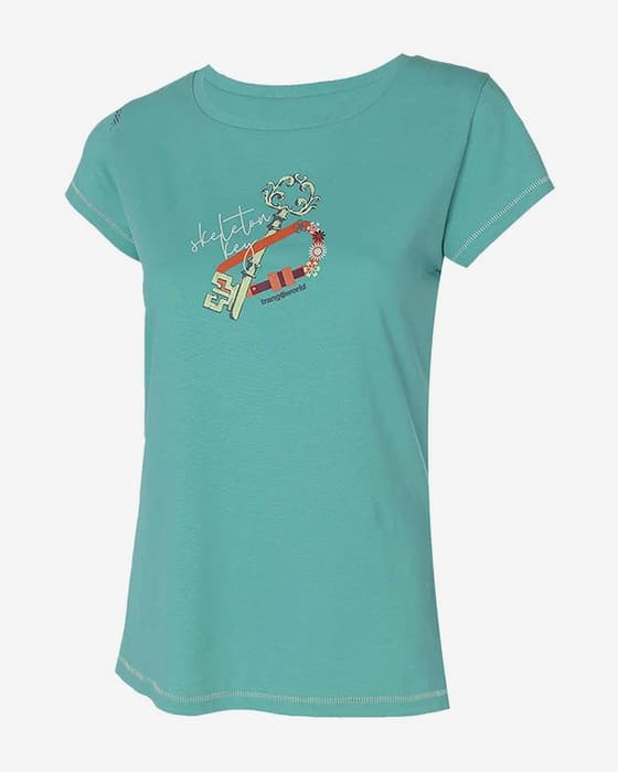 Camiseta Trangoworld Keys manga corta turquesa mujer