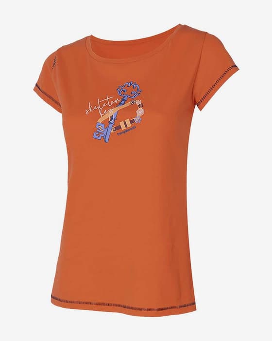 Camiseta Trangoworld Keys manga corta naranja mujer