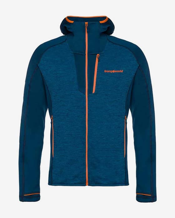 Chaqueta con capucha Trangoworld Etive azul oscuro naranja