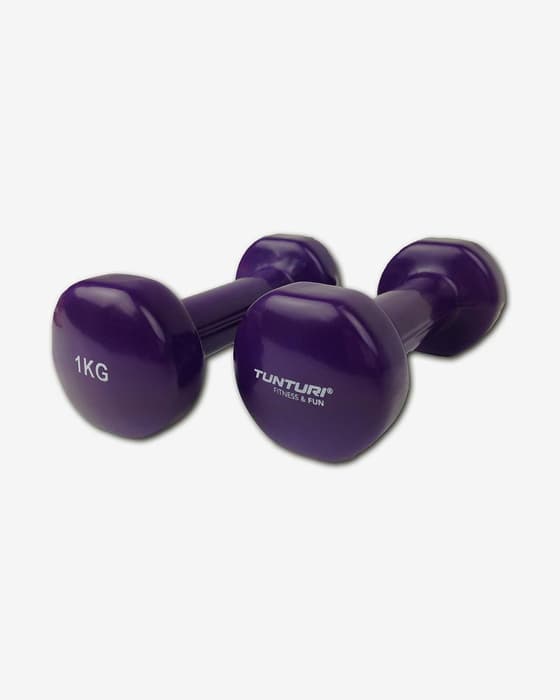 Mancuernas Tunturi Vinyl 1 kg lila (par)