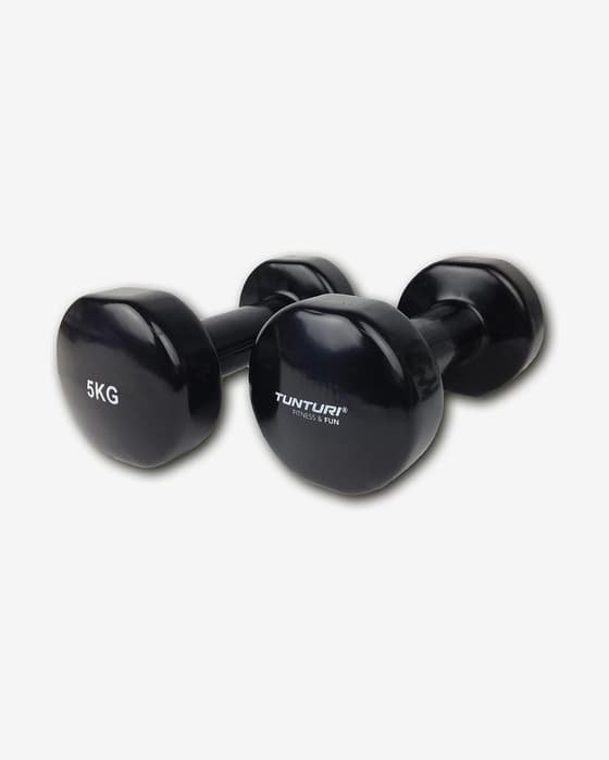 Mancuernas Tunturi Vinyl 5 kg negro (par)