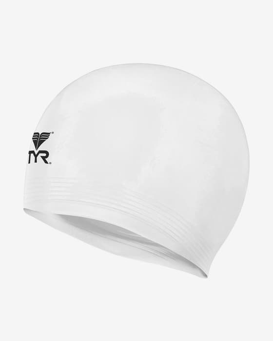 Gorro de natación TYR Solid Latex blanco