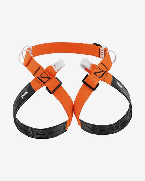 Arnés espeleología Petzl Superavanti negro naranja