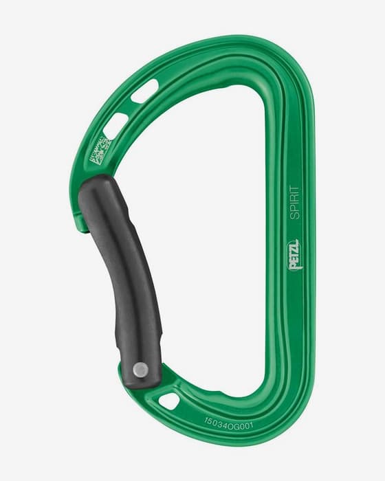Mosquetón Petzl Spirit Bent verde