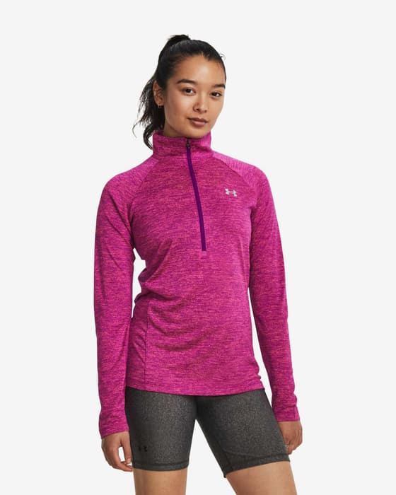 Sudadera Under Armour Tech Half Zip rosa lila mujer