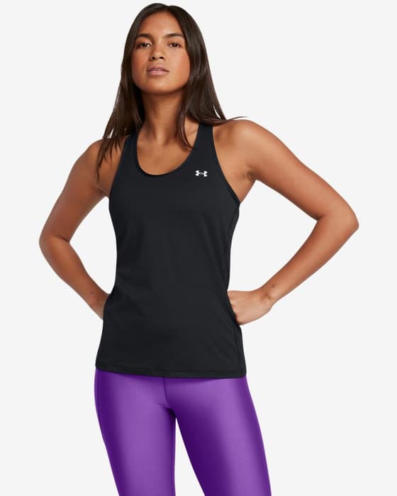 T-shirt Under Armour HeatGear Racer sem mangas preto eclipse mulher