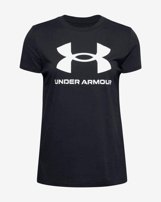 Camiseta Under Armour Sportsyle Graphic manga corta negro blanco mujer