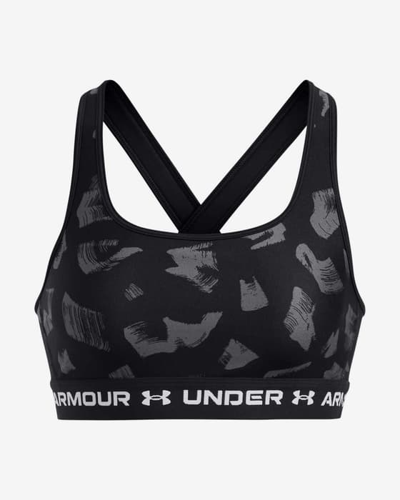 Sujetador Under Armour Crossback Mid Printed negro gris