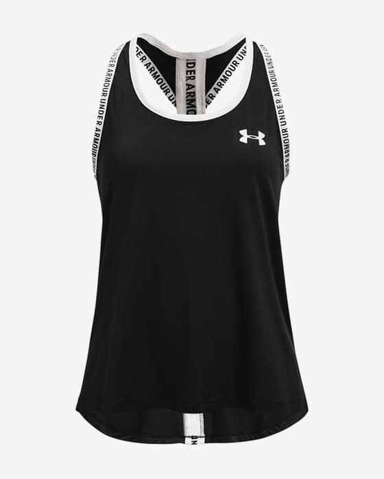 Camiseta Under Armour Knockout tirantes negro blanco niña